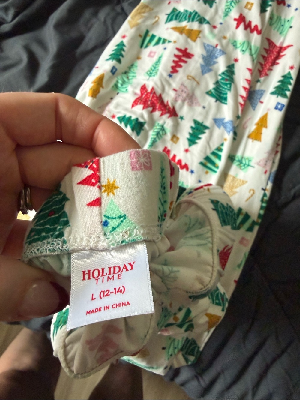 2 for 1 -Holiday Time Women and Men White Christmas Tree Pajama Set - Large